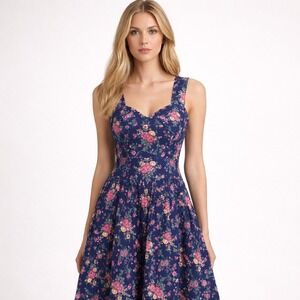 Vintage 90s Prairie Cottagecore Dress Size S Roses Sweetheart Romantic Peasant